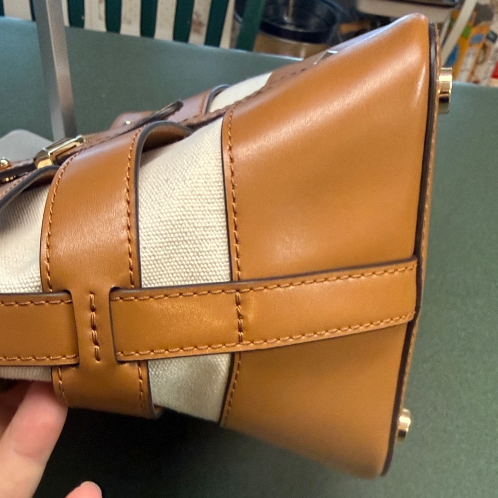 Michael Kors Brown and Cream Striped Tote - Picture 5 of 12